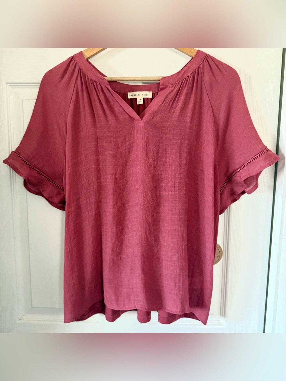 Parallel Skies Women's Short Sleeve Red Top Small NWT